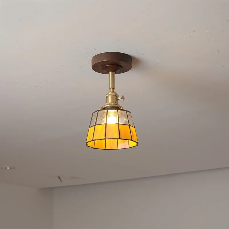 Decorbites™ Glas-Holz-LED-Deckenleuchte Nordisches Design für Wohnzimmer & Flur