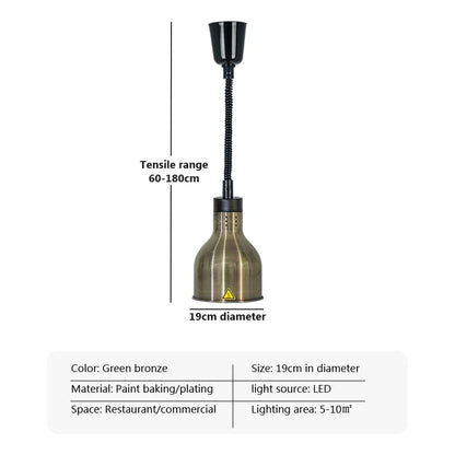 DecorBites™ Electric Heat Lamp Telescopic Food Preservation Pendant Light for Restaurants