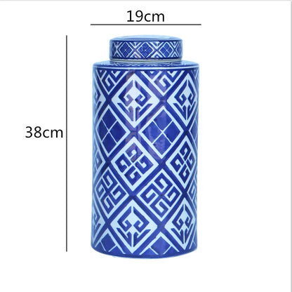 DecorBites™ Chinese Retro Ceramics Golden Vase with Cover for Home Décor and Organization