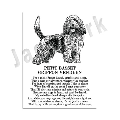 DecorBites™ Dog Breeds Poster: Chinese Crested, Chesapeake Retriever, Brussels Griffon, + More