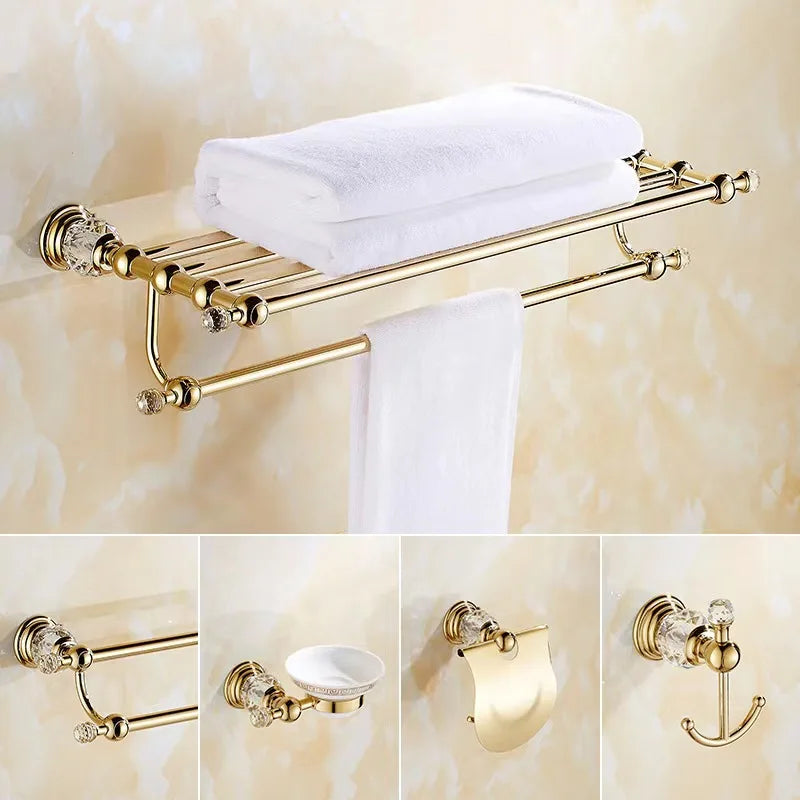 Toallero de baño DecorBites™ Crystal: Organizador de baño de estilo europeo