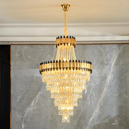 DecorBites™ Crystal Chandelier: Modern Luxury for Duplex Villa, Hotel, Club, and Banquet Hall