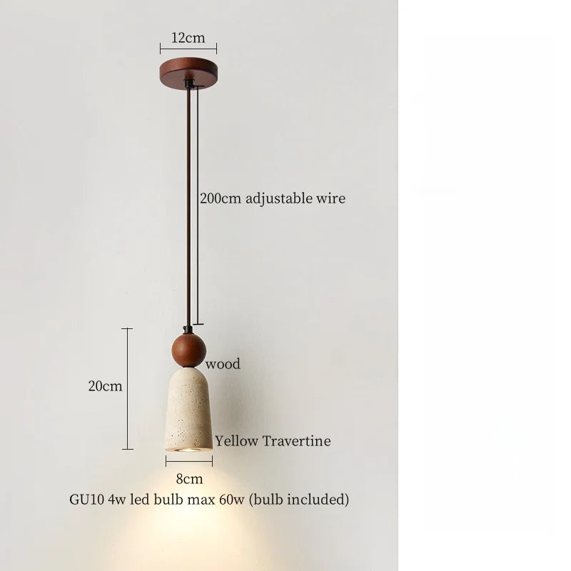 Decorbites™ LED Gelbe Travertin-Hängeleuchte für Vintage-Heimdekoration