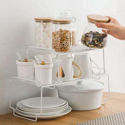 DecorBites™ Kitchen Organizer Rack for Dishes, Spice Jars, and Seasoning Bottles