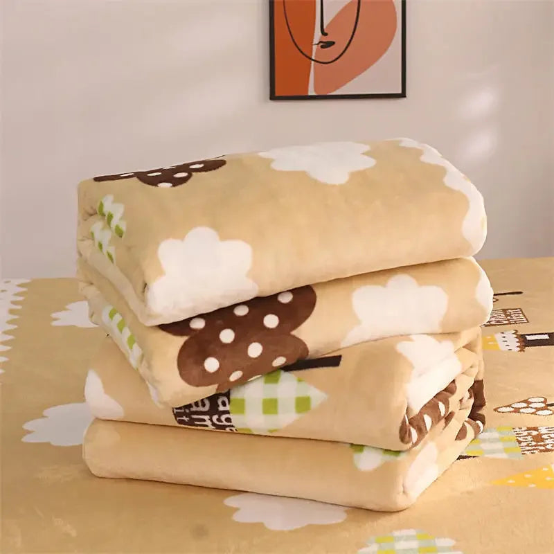 بطانية DecorBites™ من الصوف المرجاني المطبوع عليها زهور من الفلانيل للأسرّة الفردية/الكبيرة/الكبيرة