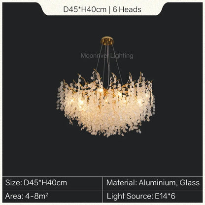 Lámpara de araña DecorBites™ con forma de rama de árbol dorada: Elegante lámpara colgante de estilo europeo para la decoración del hogar.