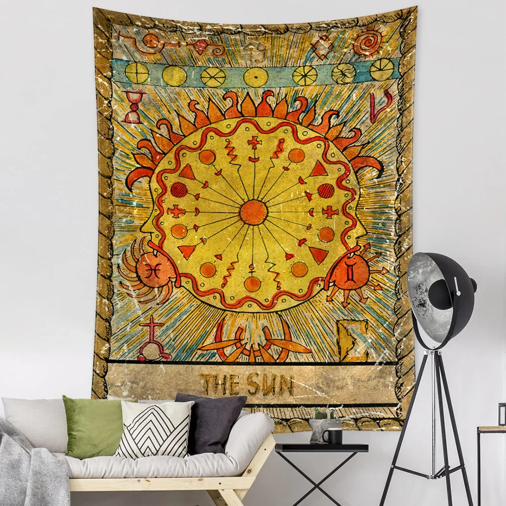 Constellation Tarot Tapestry - Bohemian Hippie Wall Hanging for Home Decor by Decobites