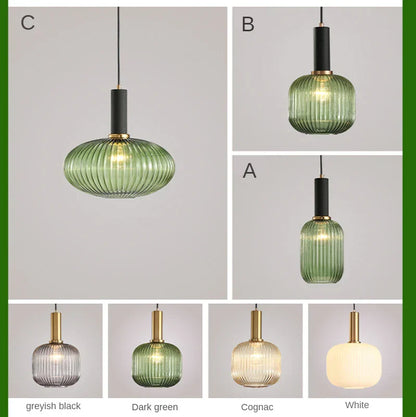 DecorBites™ Gray Glass LED Pendant Lights for Modern Nordic Home Decor