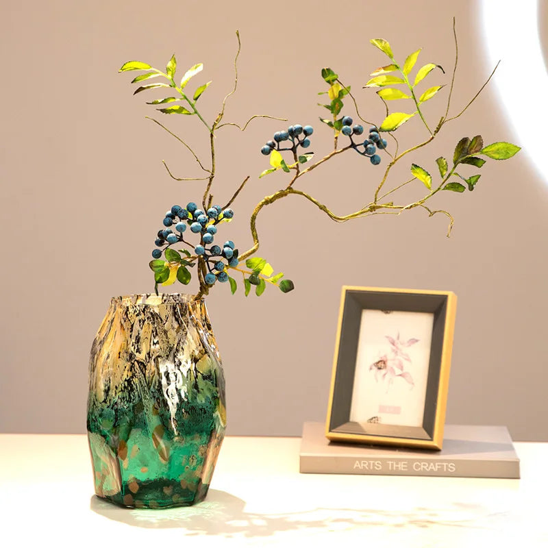 DecorBites™ Degradados Jarrón de vidrio negro Terrario Maceta Cuenco Organización de escritorio Macetas para flores