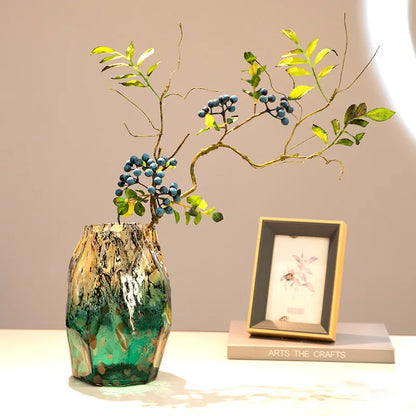 DecorBites™ Degradados Jarrón de vidrio negro Terrario Maceta Cuenco Organización de escritorio Macetas para flores