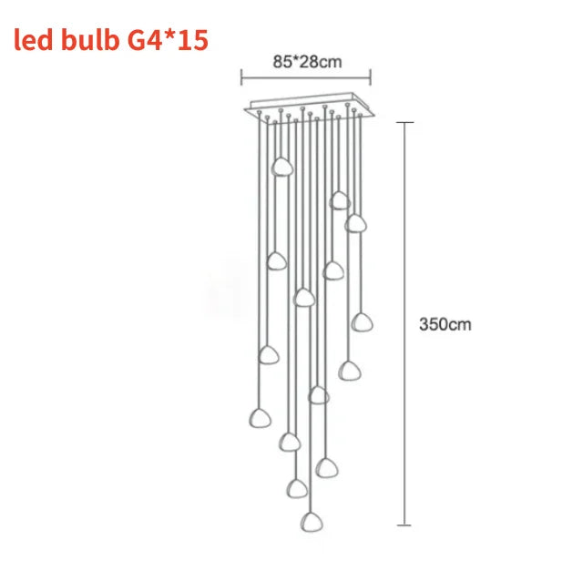 Lámpara de araña LED nórdica DecorBites™ Crystal Ball: Iluminación decorativa moderna para escaleras