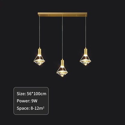 DecorBites™ Diamond Crystal Pendant Light for Living Dining Room Décor