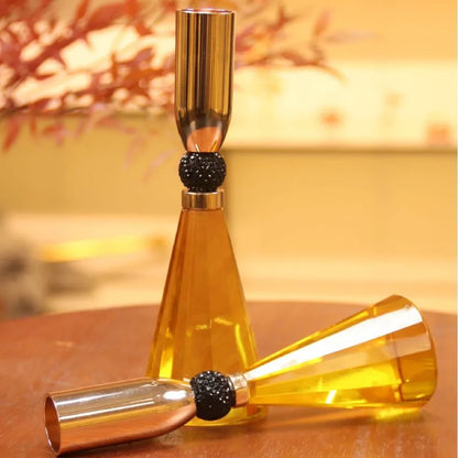 Juego de candelabros de cristal DecorBites™ para una decoración romántica de la mesa de la cena.