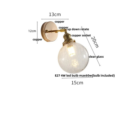 DecorBites™ Glass Bedside Sconce: Modern Nordic LED Wall Light with Pull Chain Switch