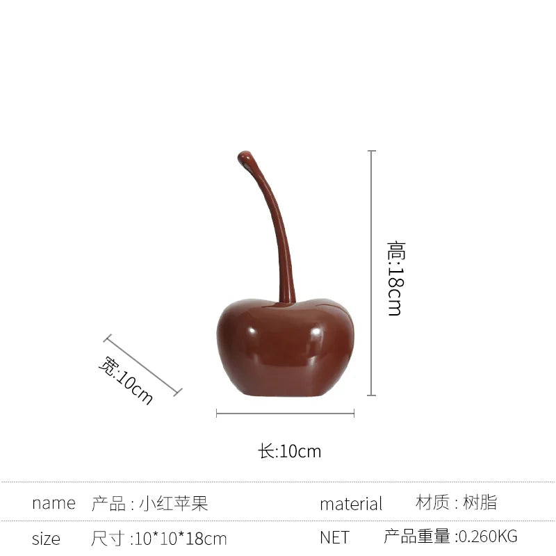 DecorBites™ Chic Red Cherries Resin Ornaments for Home Decor and Table Accessories