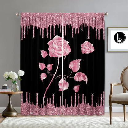 Decobites Rose Flower Pole Bag Curtains for Home & Garden