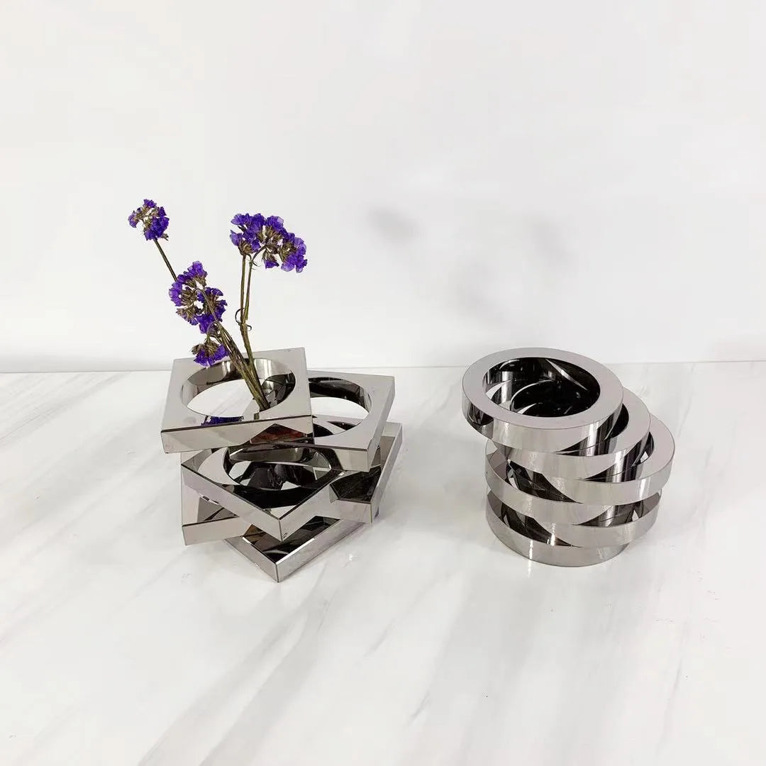 DecorBites™ Crystal Glass Geometric Circle Vase Terrarium Flower Arrangement Home Decor