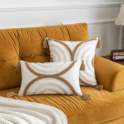 Fundas de almohada DecorBites™ Boho con diseño geométrico acolchado en lona de algodón