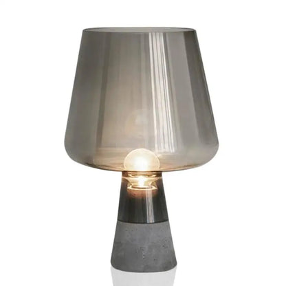 DecorBites™ Leimu Amber Glass Table Lamp: Modern Nordic Design for Bedroom Living Room Decor