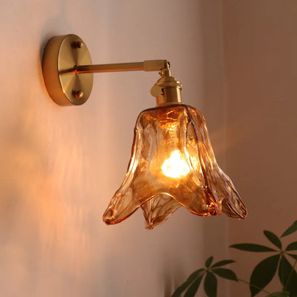 DecorBites™ Japanese Style LED Wall Lamps Living Room Coffee Balcony Stair Light Copper Glass