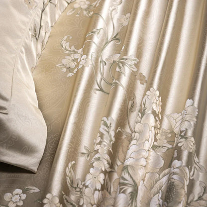 Decobites Luxe Satin Brocade Jacquard & Egyptian Cotton Patchwork Bedding Set