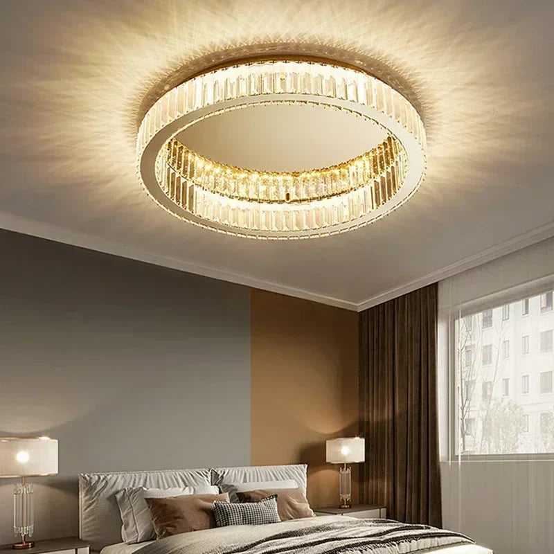 DecorBites™ Crystal LED Ceiling Chandelier – Modern Home Décor Lighting for Living Room, Bedroom
