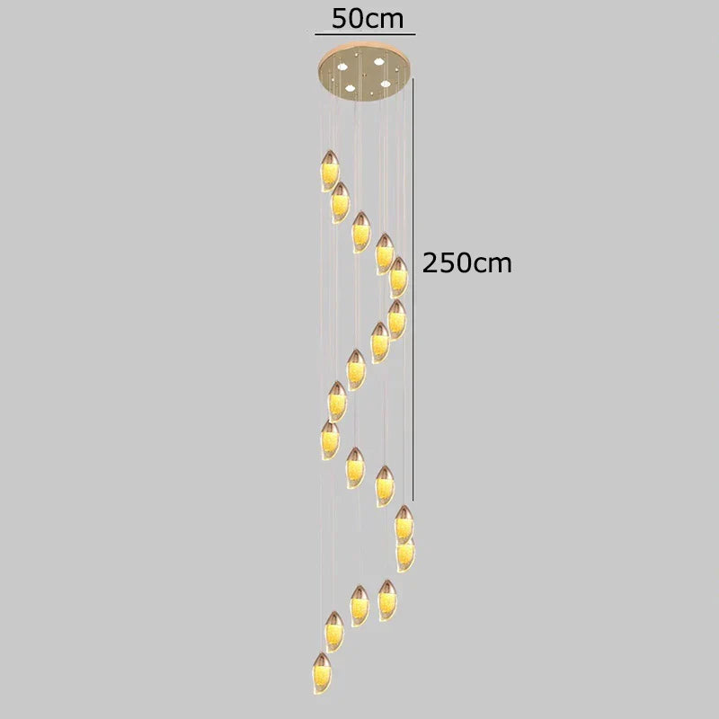 Lámpara de araña de cristal DecorBites™, lámpara colgante para escaleras, iluminación para sala de estar