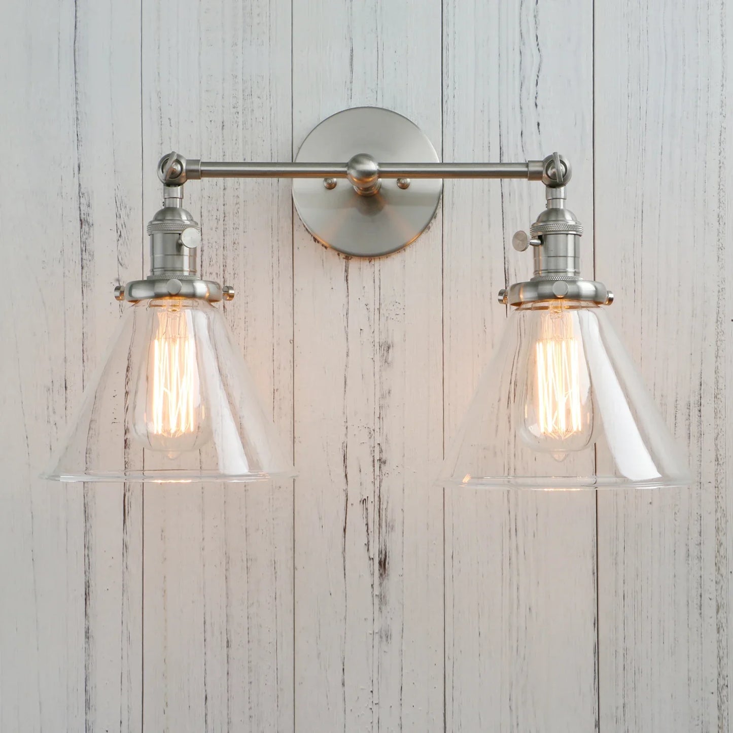 وحدة إضاءة جدارية زجاجية قمعية من DecorBites™ لغرف النوم والديكورات العلوية