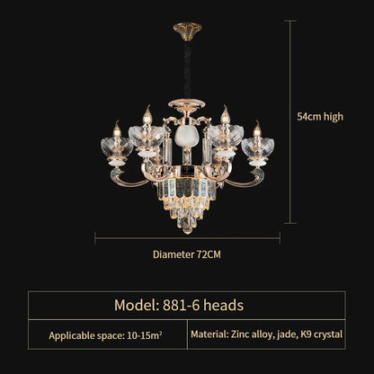DecorBites™ Crystal Dining Room Chandelier: Elegant European Style Living Room Lamp, Bedroom Decor