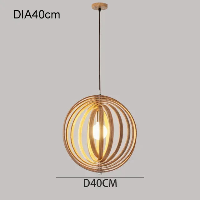 DecorBites™ Japanese Moon Pendant Light Wood Chandelier for Home Decoration