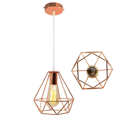DecorBites™ Industrial Metal Cage Pendant Lamp for Home Lighting