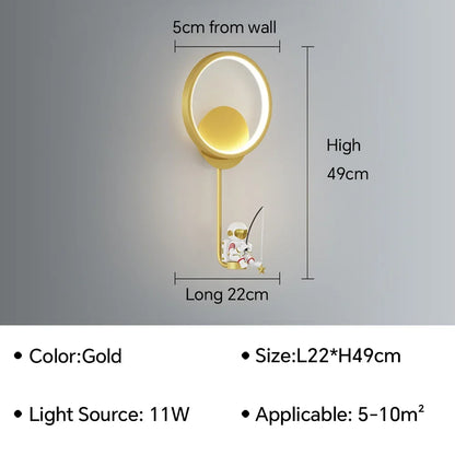 DecorBites™ Astronaut Cartoon LED Wall Lamp for Modern Home Decor