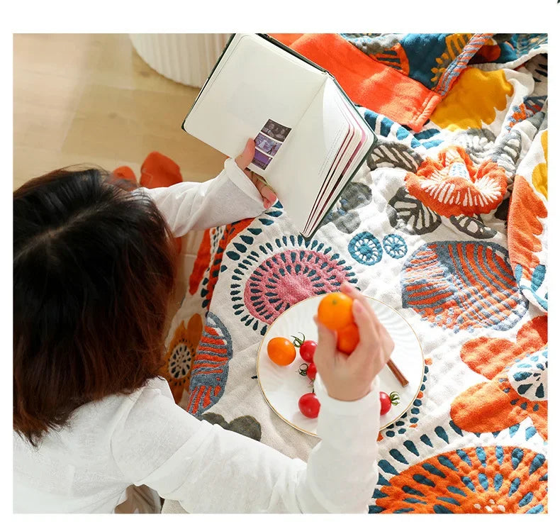 DecorBites™ Double Gauze Cotton Summer Blanket - Lightweight & Breathable