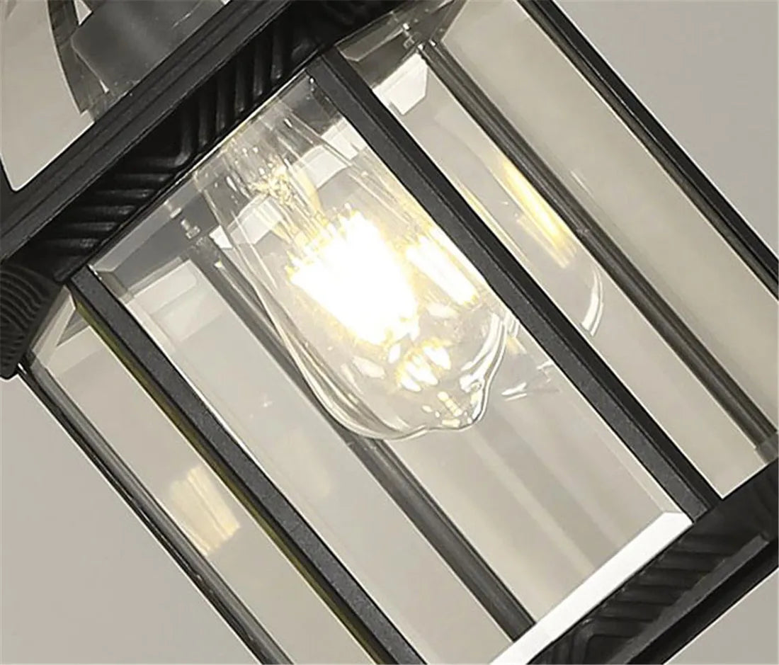 مصباح معلق LED أسود من DecorBites™ للاستخدام الخارجي للشرفات والممرات والإضاءة الخارجية