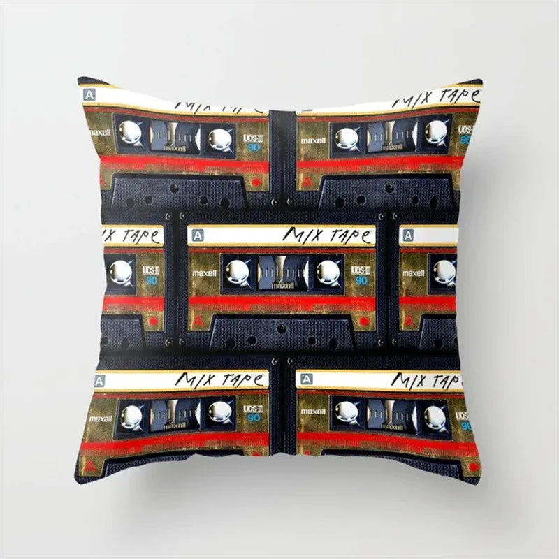 DecorBites™ Black Camera Print Retro Cushion Cover for Home Sofa Chair