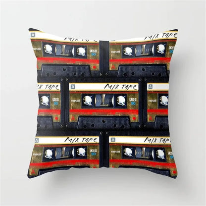 DecorBites™ Black Camera Print Retro Cushion Cover for Home Sofa Chair
