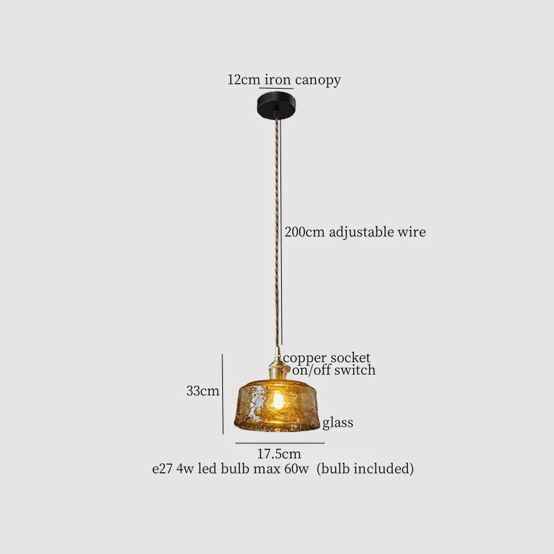Lámpara colgante de vidrio ámbar LED Decorbites™ - Estilo vintage americano para la decoración del hogar
