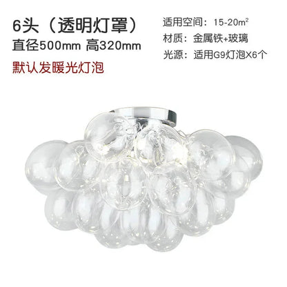 DecorBites™ Glass Chandelier Leds Ceiling Lamp for Designer Bedroom Lighting Fixture