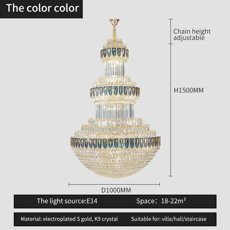 DecorBites™ Crystal Chandelier: Luxury Lighting for Villa, Hotel, Office & Exhibitions
