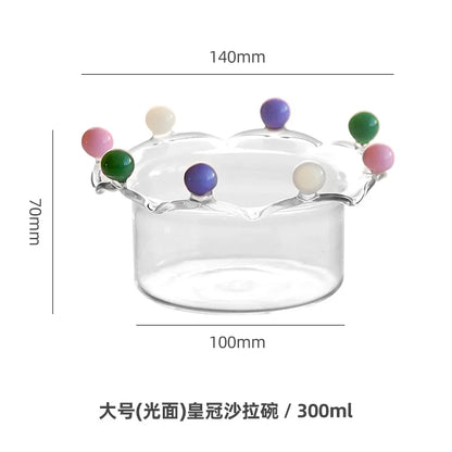 DecorBites™ Clear Glass Fruit Bowl Plate Snack Dish Cake Dessert Cup Large Capacity
