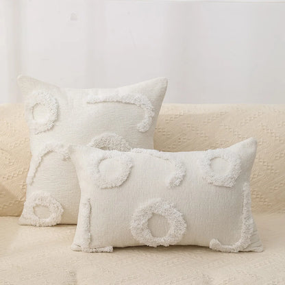 DecorBites™ Fundas de almohada bordadas en chenilla geométrica, estilo boho marroquí