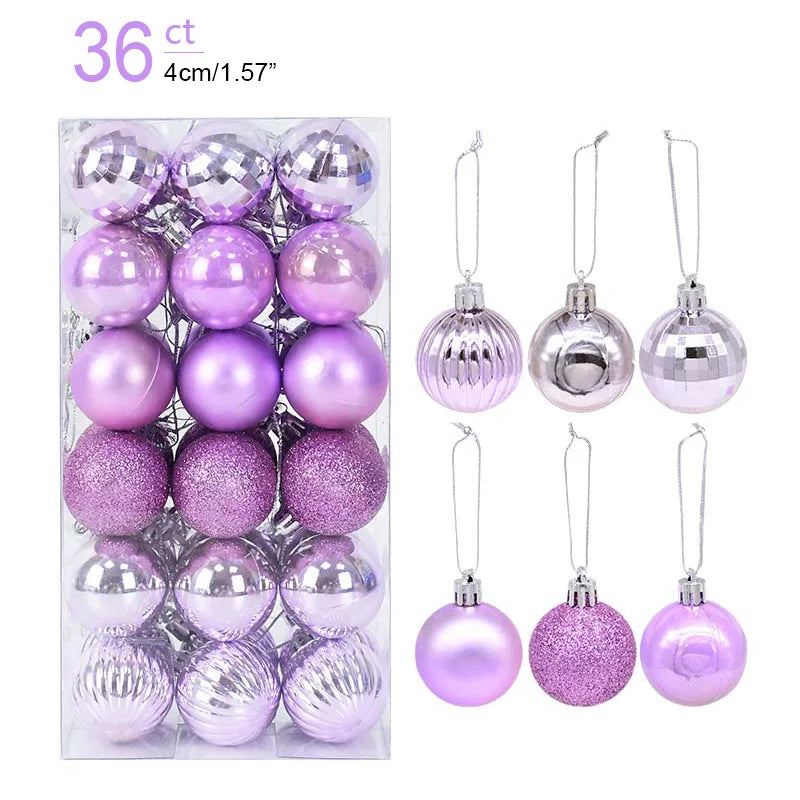 1box Christmas Balls Christmas Tree Ornaments Ball Xmas Hanging Tree Pendants Home Party Decor 2023 New Year Gift Noel Navidad