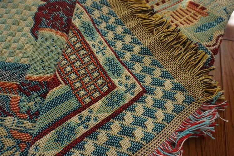 DecorBites™ Boho Jacquard Knit Throw Blanket