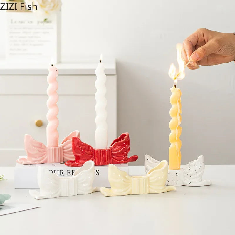 DecorBites™ Bowknot Candle Holder | Desk Decoration, Aroma Diffuser, Home Aroma Container