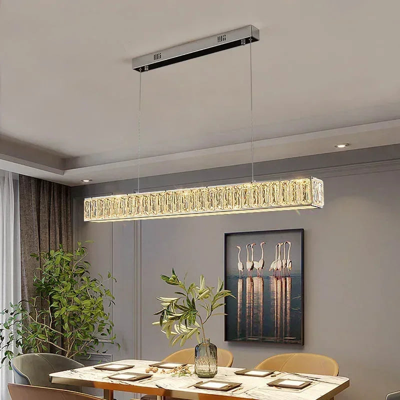 DecorBites™ Golden LED Crystal Chandelier for Modern Home Interior