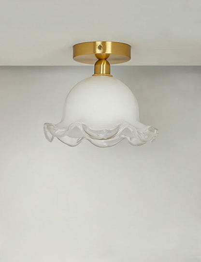 DecorBites™ Antique Glass Ceiling Light: Elegant French Design, Unique Modern Brass Luminaria