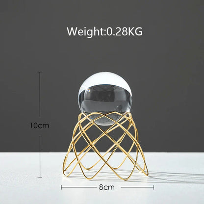 DecorBites™ Bola de Cristal Artesanal: Decoración Nórdica Moderna de Metal, Ligeramente Lujosa, para el Hogar y el Mueble de TV