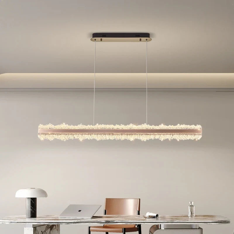Nordic Linear Brushed Stainless Steel Pendant Light