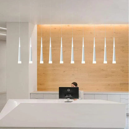 Lámparas colgantes LED tubulares cónicas DecorBites™ para barra, isla de cocina - Aluminio negro y plateado