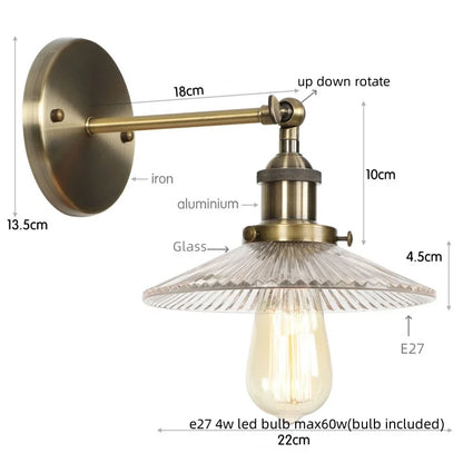 DecorBites™ Industrial Loft LED Wall Light for Bedroom, Bathroom, Stairs - Plug In Iron Lamp